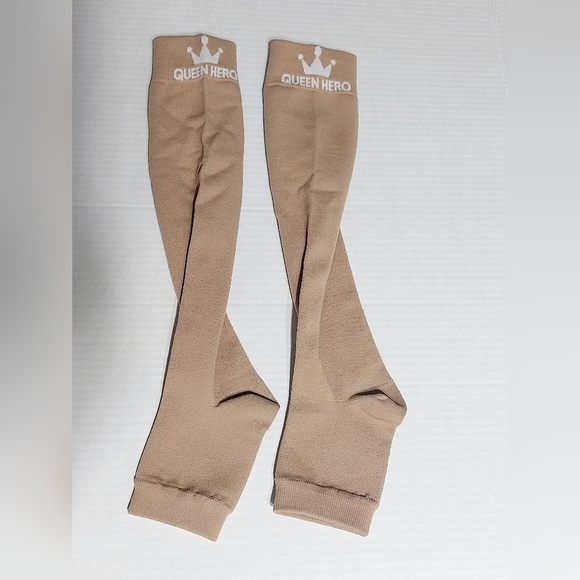 Tan Open Toe 3XL Queen Hero Compression Socks - Picture 5 of 7